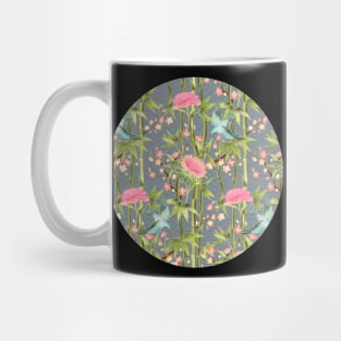 Bamboo, Birds and Blossom - grey Mug